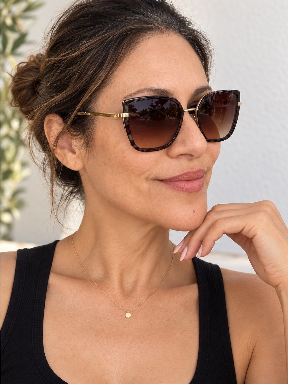 Carolina Lemke Sadie Tortoise Sunglasses Brown & Gold